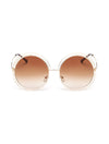 Round Copper/Alloy Sunglasses