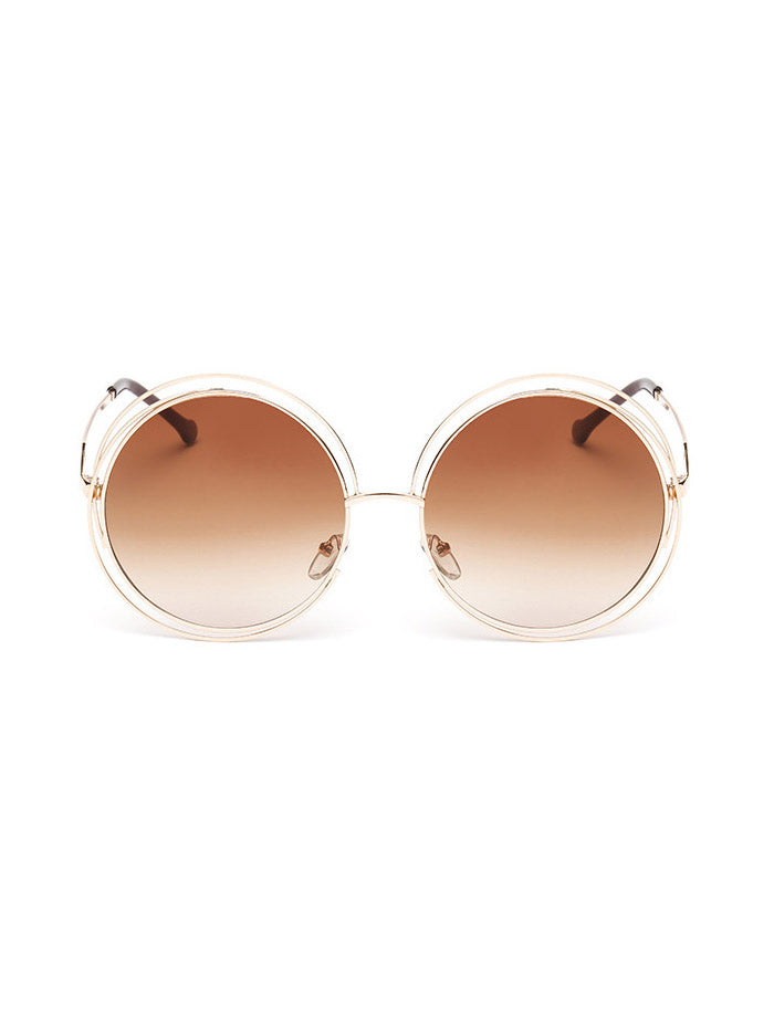 Round Copper/Alloy Sunglasses