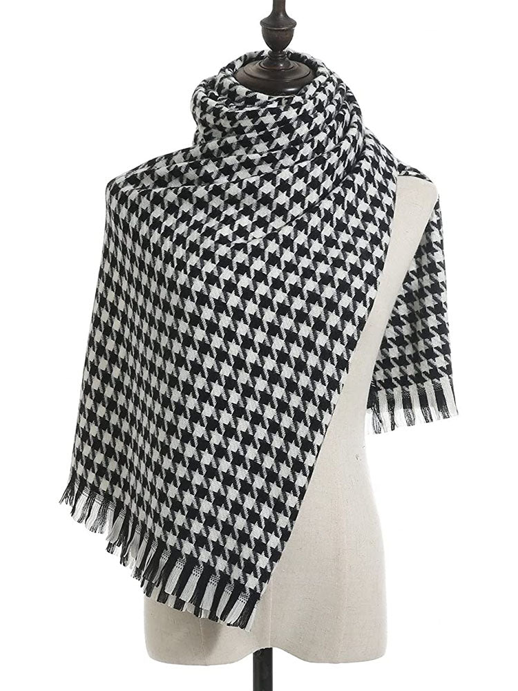 Black & White Houndstooth Scarf